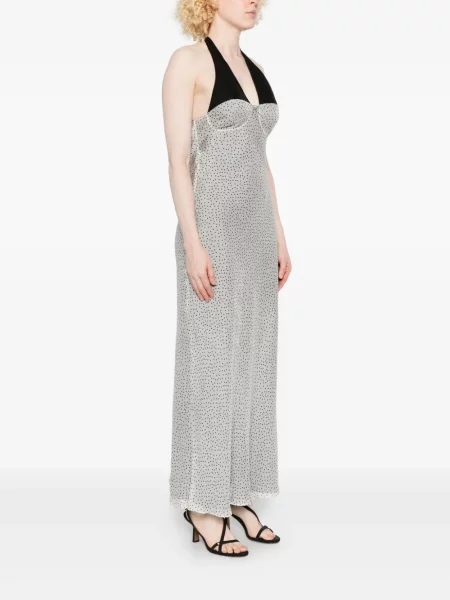 Rochie Sir cu buline de costum alb