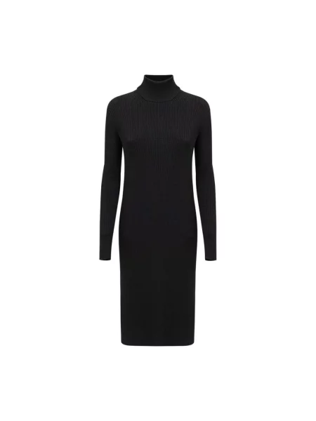Sukienka midi Bottega Veneta wełniana czarna
