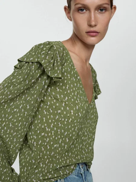 MANGO Блуза зелений