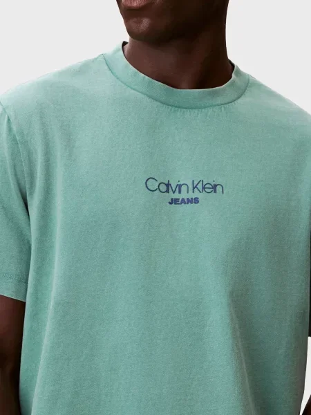 Графический футболка Calvin Klein Jeans зеленая