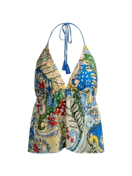 Top Alice + Olivia cu model floral cu imagine galben