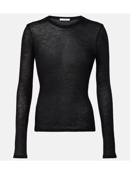 Top The Row din cașmir negru