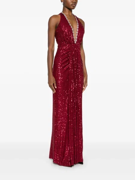 Maxi rochie maxi Nissa cu gât halter de costum roșu