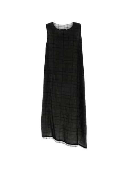 Rochie Y's în carouri asimetrică negru