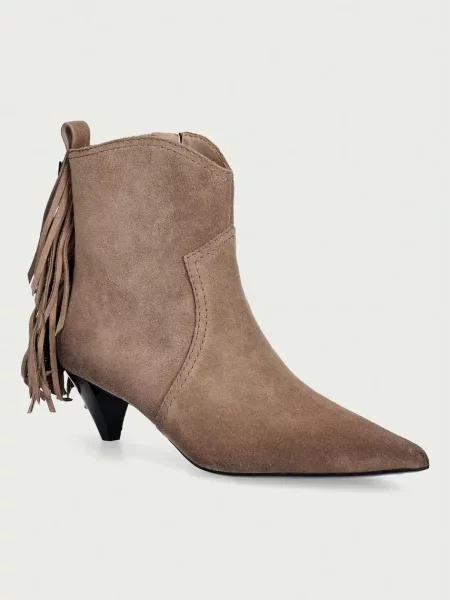 Pinko Botine cu Didi 01 | piele întoarsă bej