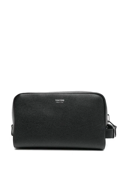 Geantă Tom Ford din piele cu imagine negru