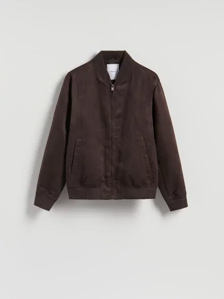 Замшевый бомбер Reserved коричневый