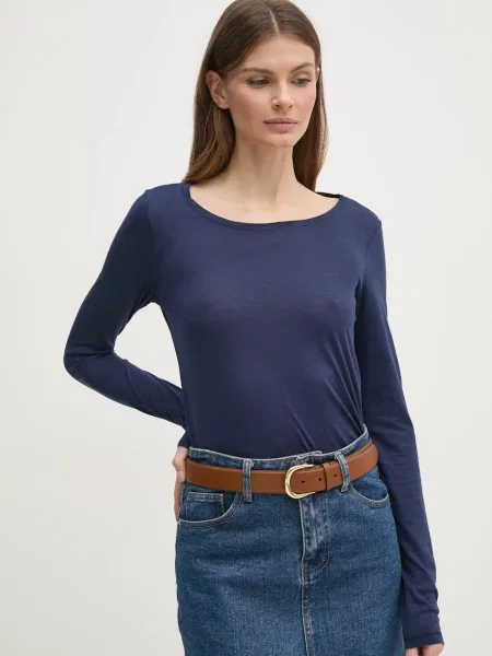 Блуза с дълги ръкави Sisley тъмносиньо