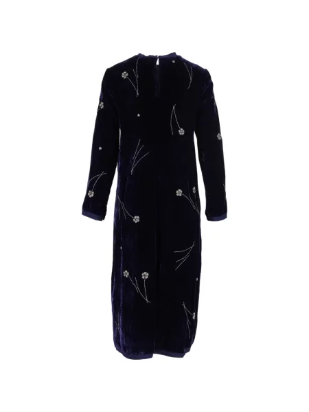 Rochie midi Forte_forte de catifea albastru