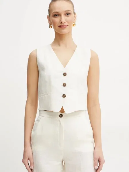 Marella Vestă elegantă Anemone Écru bej