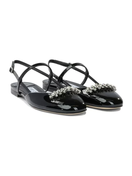 Balerinki Jimmy Choo skórzane bez obcasa czarne