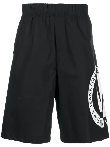 Kratke traper hlače Versace Jeans Couture s printom crna