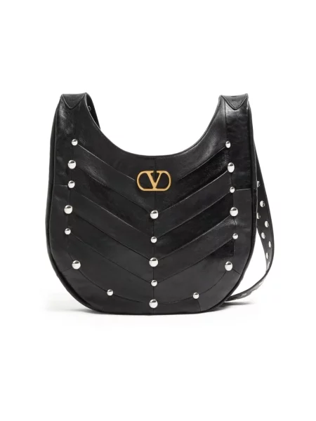 Torebka hobo Valentino Garavani skórzana czarna