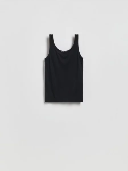 Reserved Top simplu din negru