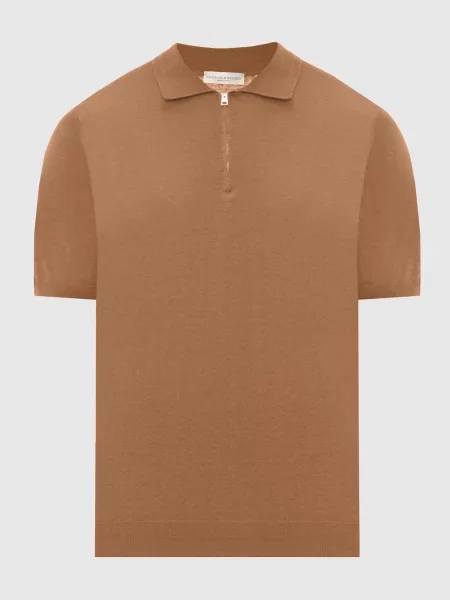 Льняное поло Cashmere&whiskey коричневое