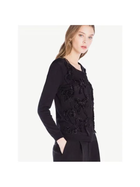 Haftowany sweter Twinset czarny