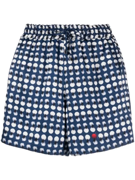 Pantaloni scurți Kiton cu imagine albastru