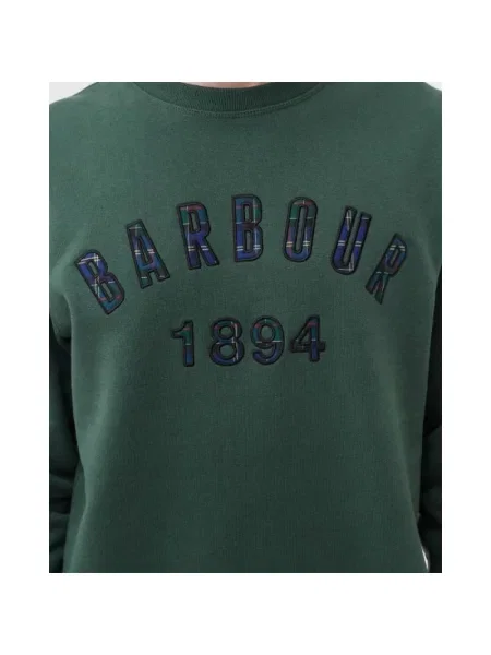 Bluza Barbour w kratę z logo zielona