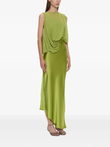 Rochie Christopher Esber asimetrică drapată verde