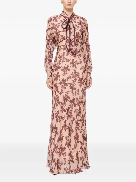 Rochie maxi Nissa de mătase cu model floral