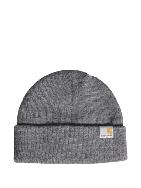 Kötött sapka Carhartt Wip autogrammal szürke