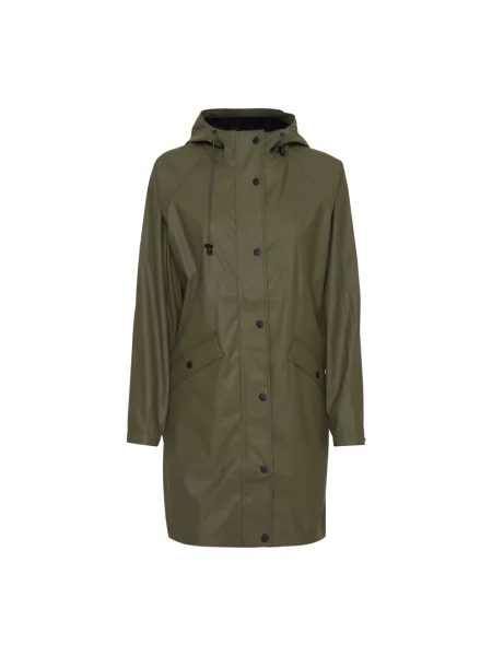 Parka Ichi z kapturem zielona