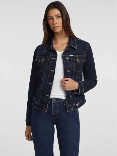 Geacă de blugi Guess Jeans albastru