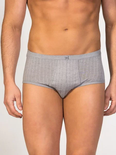 Zd ZERO DEFECTS Slip Senior Prinstriped Egyptian cotton' gri