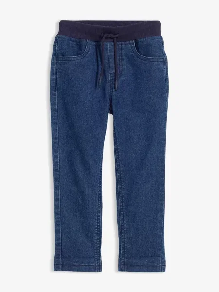 Dżinsy termiczne na podszewce z dżerseju regular fit straight niebieskie