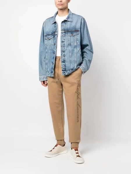 Siuvinėtos kelnės Ralph Lauren Purple Label violetinė