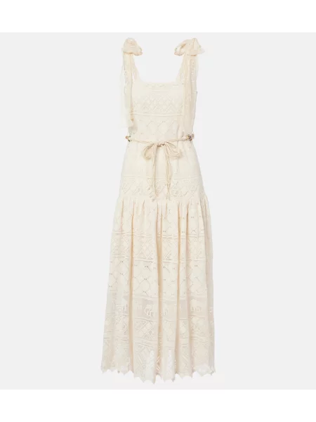 Rochie midi Zimmermann din dantelă alb