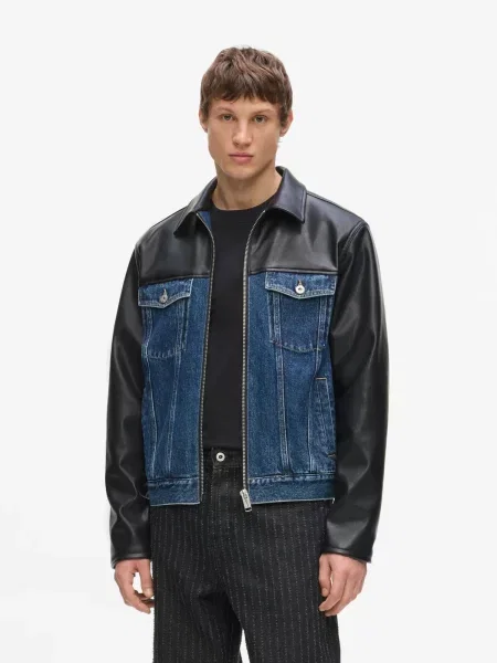 KARL LAGERFELD JEANS Prechodná bunda tmavomodrá čierna