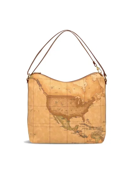 Torebka Alviero Martini 1a Classe w geometryczne wzory brązowa