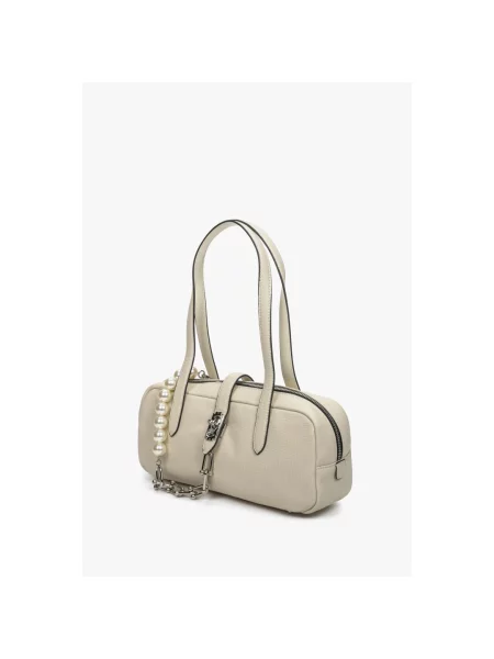 Кожаная сумка-багет Estro бежевая