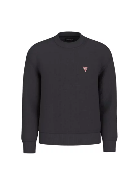 Sweter Guess z okrągłym dekoltem czarny