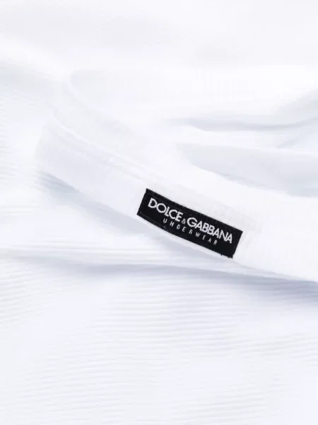 Pletená žebrovaná košile Dolce & Gabbana bílá