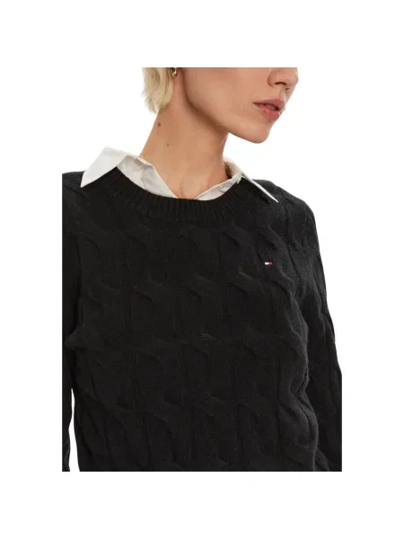 Pulover Tommy Hilfiger de lână negru