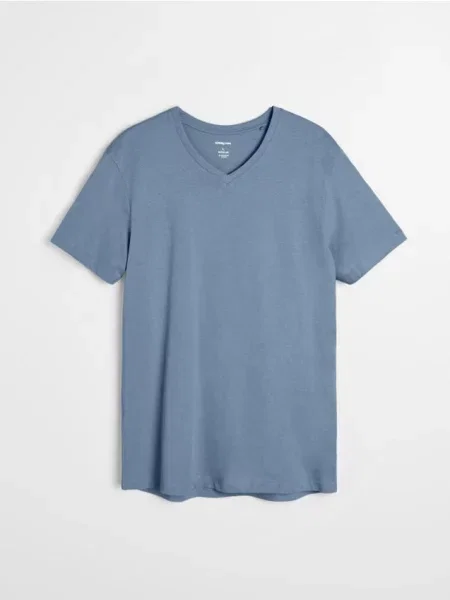 Sinsay koszulka basic niebieski