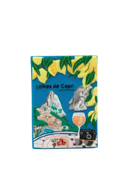 Geantă plic Olympia Le-tan cu broderie albastru