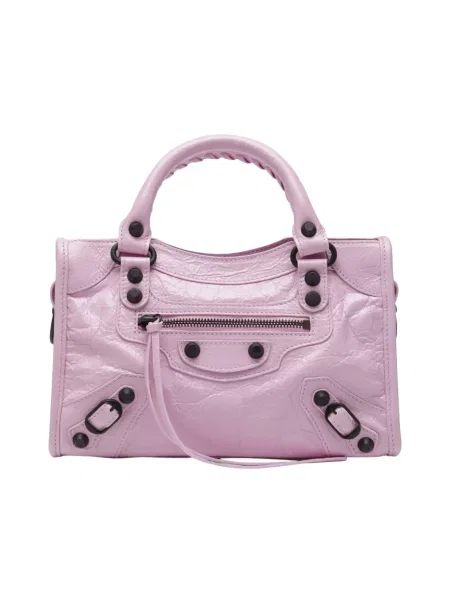 Mała mały torebka skórzana Balenciaga skórzana różowa