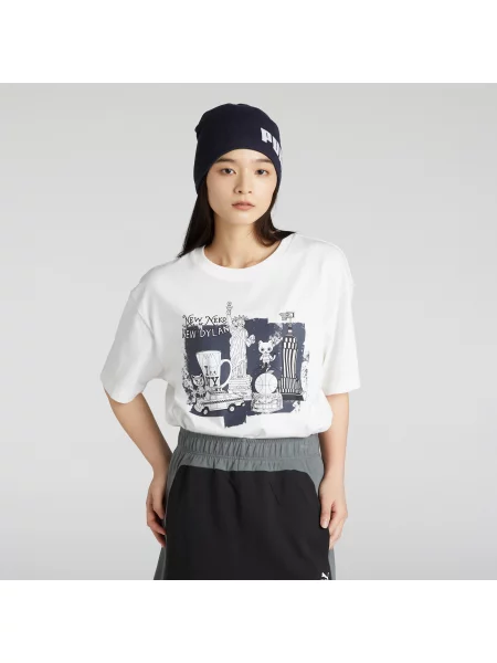 Koszulka unisex NEKOSAN x HOOPS DYLAN z krótkim rękawem biała