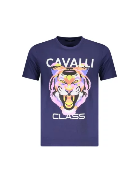 Koszulka Cavalli Class z krótkim rękawem niebieska
