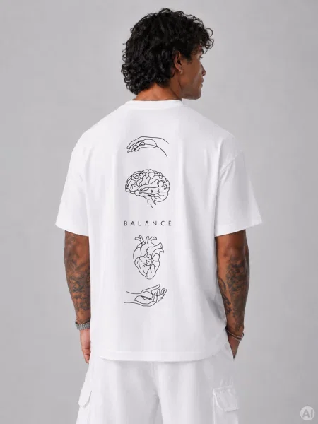 T-shirt z nadrukiem oversize Dstreet biały