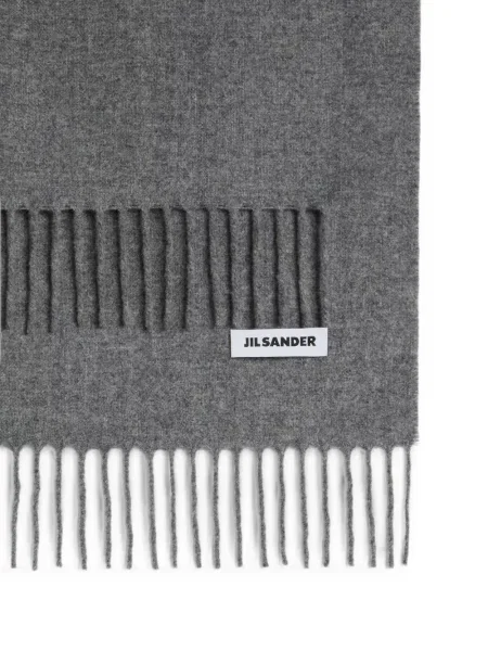 Fular Jil Sander din cașmir gri