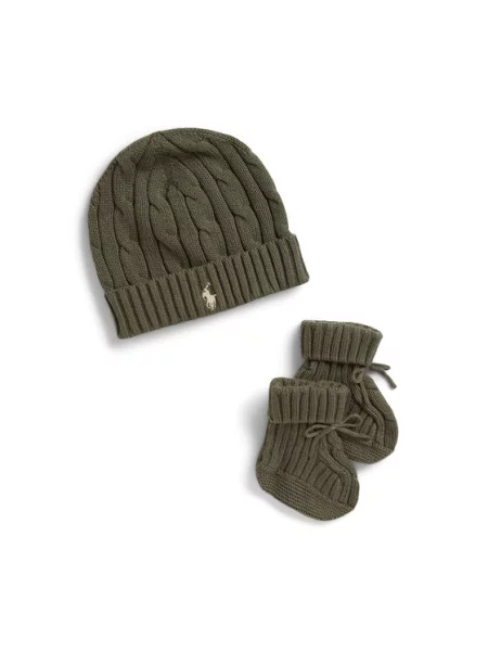Set čepice a ponožky Polo Ralph Lauren Tmavě zelená