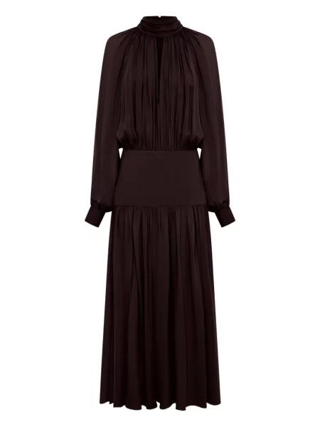 Rochie Nicholas plisată de costum maro