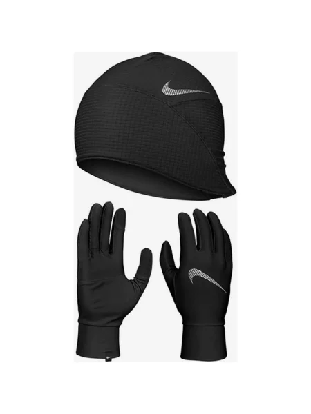 Czapka i rękawiczki Nike Essential w kolorze czarno-szarym S-M czarne