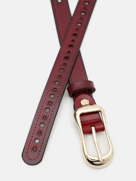 Borsa Leather Ремінь Шкіра бордовий