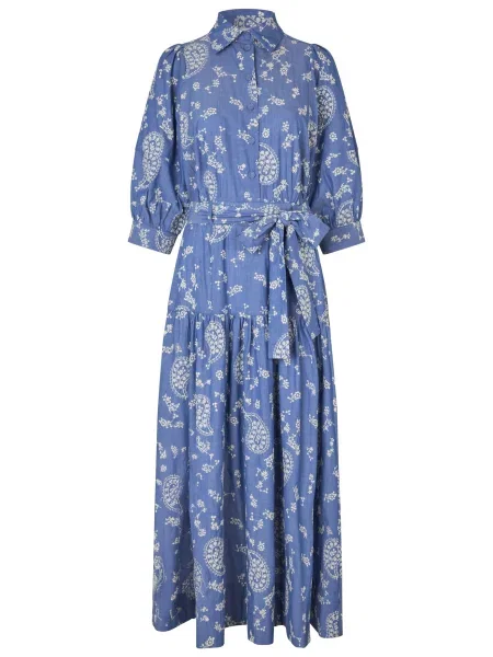 Dea Kudibal Rochie Palma albastru denim alb