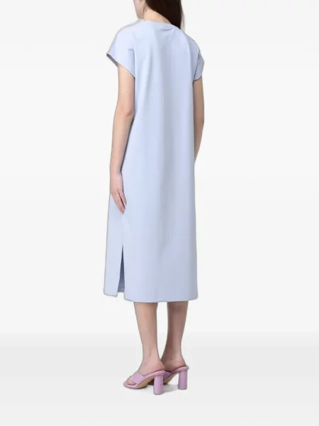 Stras rochie tip cămașă Ea7 Emporio Armani albastru
